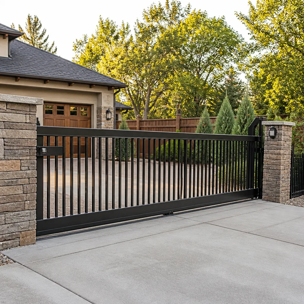 Sliding driveway gates